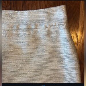 Anthropologie ivory and gold metallic tweed skirt Size 6